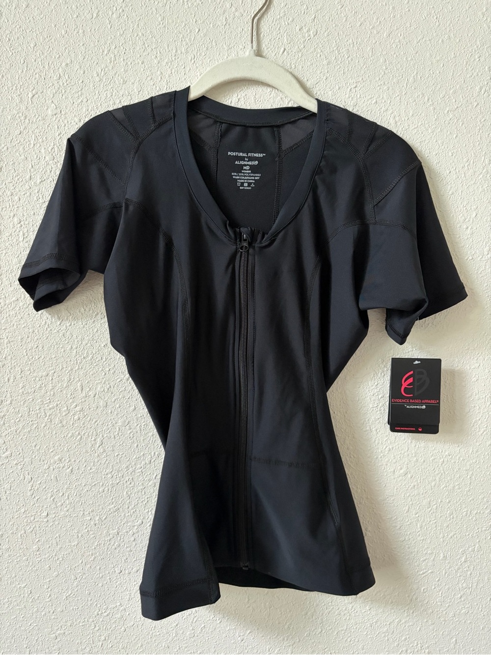 ALIGNMED Postural Fitness Shirt Zipper Women’s Medium Black Posture Shirt 2.0